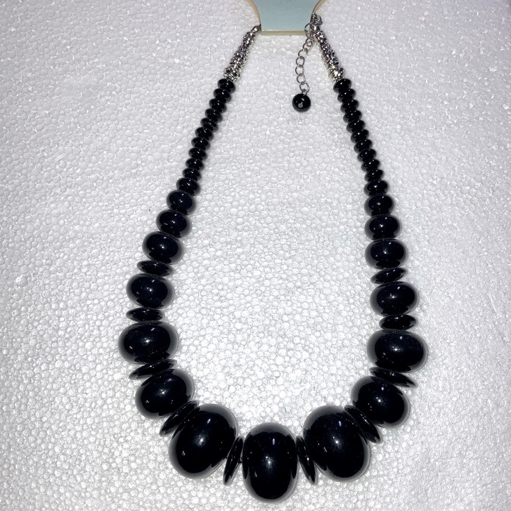 Black beaded necklace
